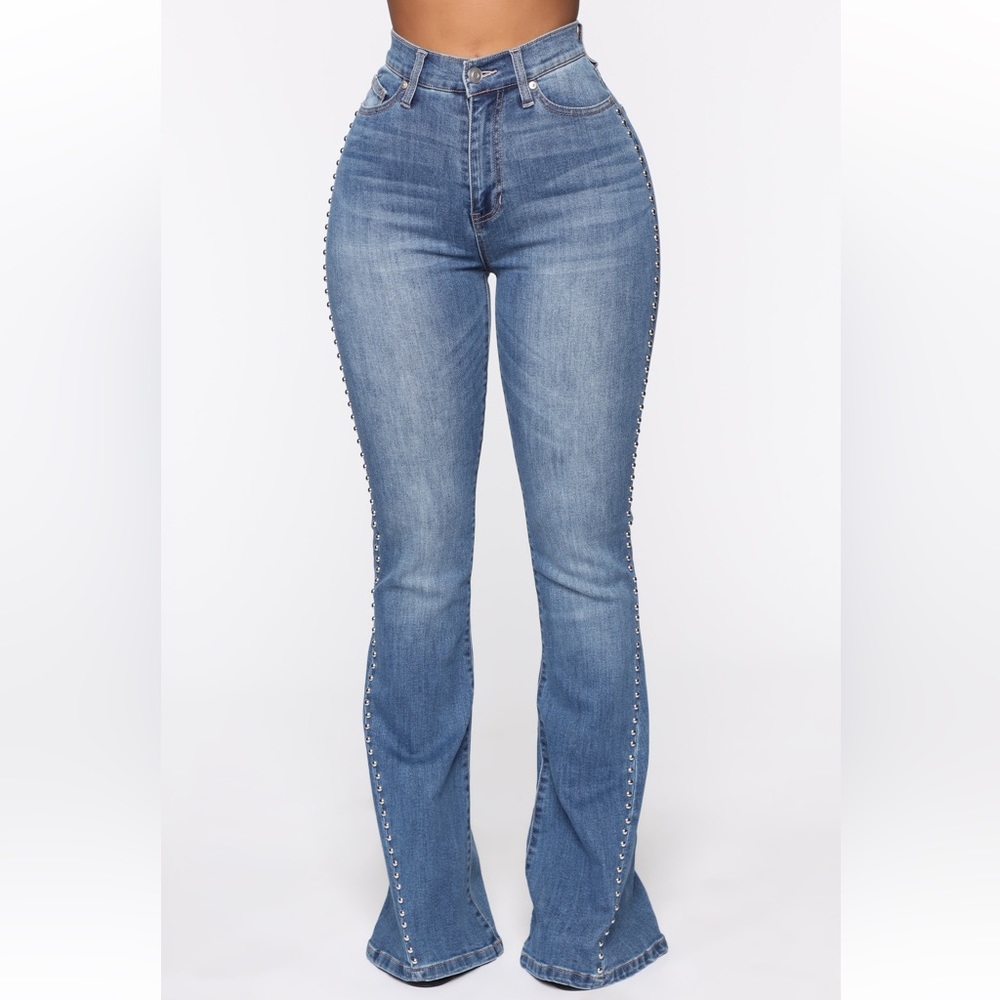 Beaded Flare Jeans